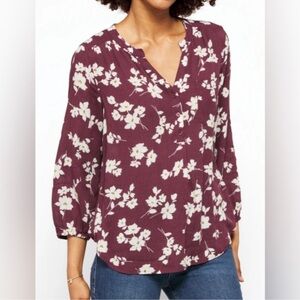 Market & Spruce Prat Henley 3/4 Sleeve Blouse Size XXL